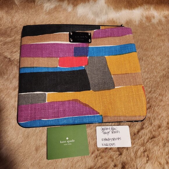 Kate Spade New York Multicolor Gallery Row Large Pouch Clutch Bag - Picture 1 of 3